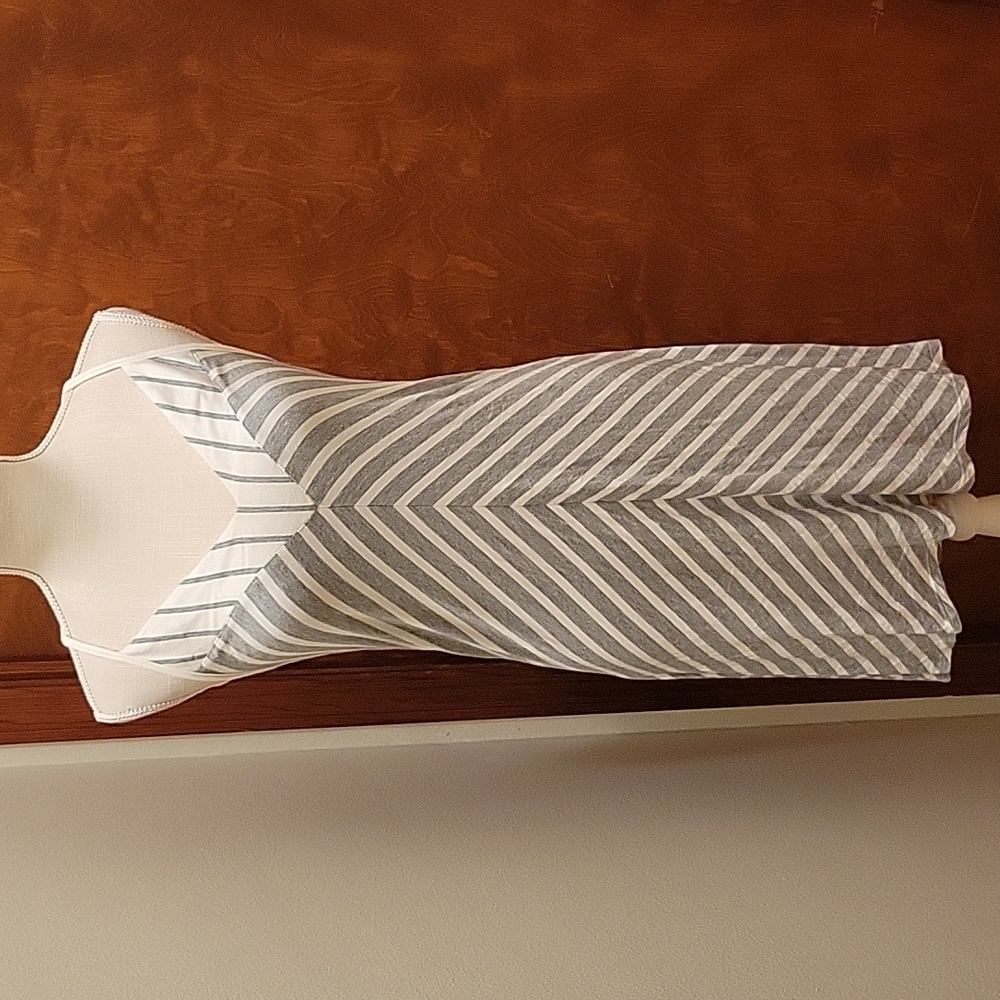 Laila Jayde Gray and White Striped Dress